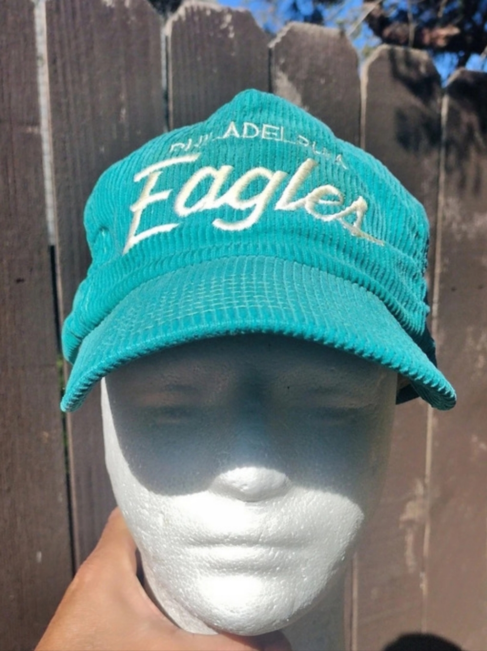 PHILADELPHIA EAGLES "The Cord" Cap Sports Specialties Script Corduroy Zip Back